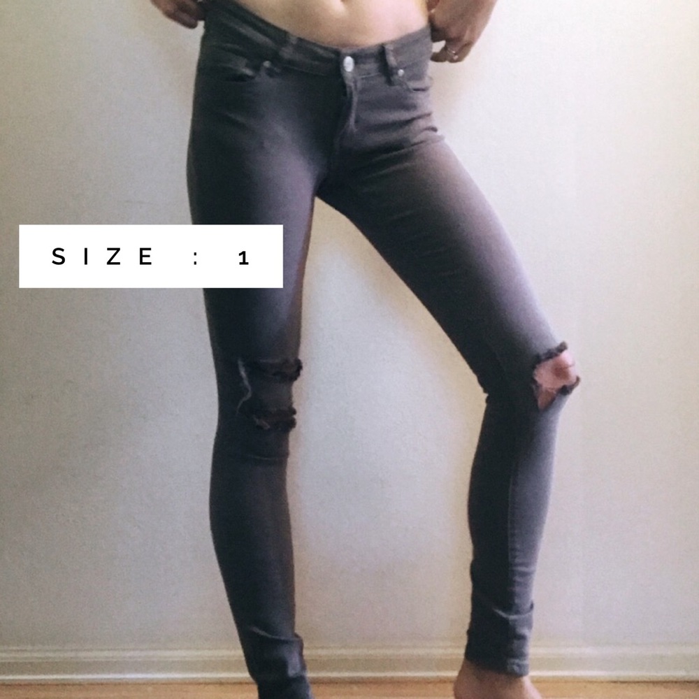 Grey Torn Up Jeans